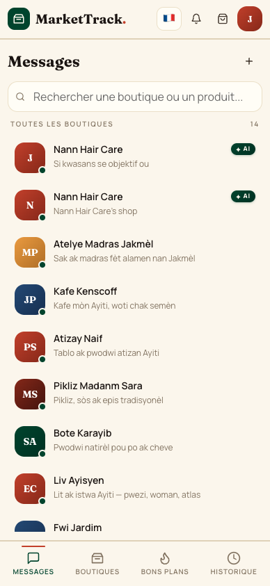 Chat client en Kreyòl avec l'IA du vendeur